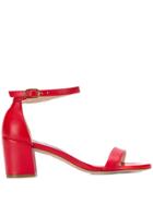 Stuart Weitzman Simple Block Heel Sandals - Red