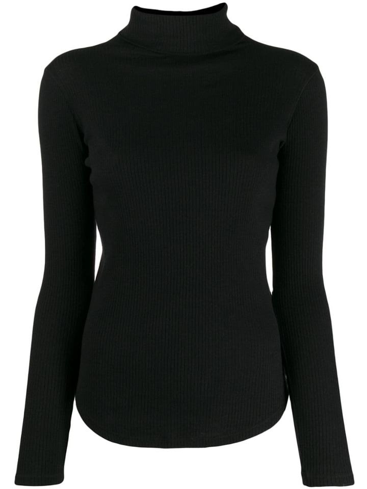 Majestic Filatures Roll Neck Sweatshirt - Black