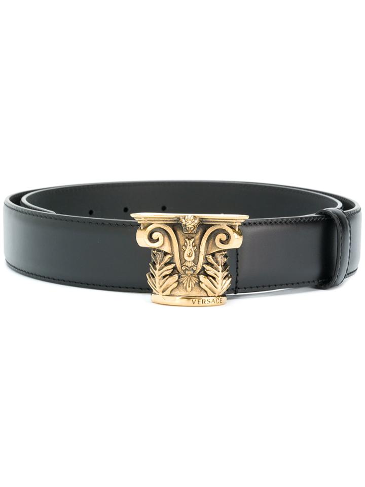 Versace Sculpted Buckle Belt - Black