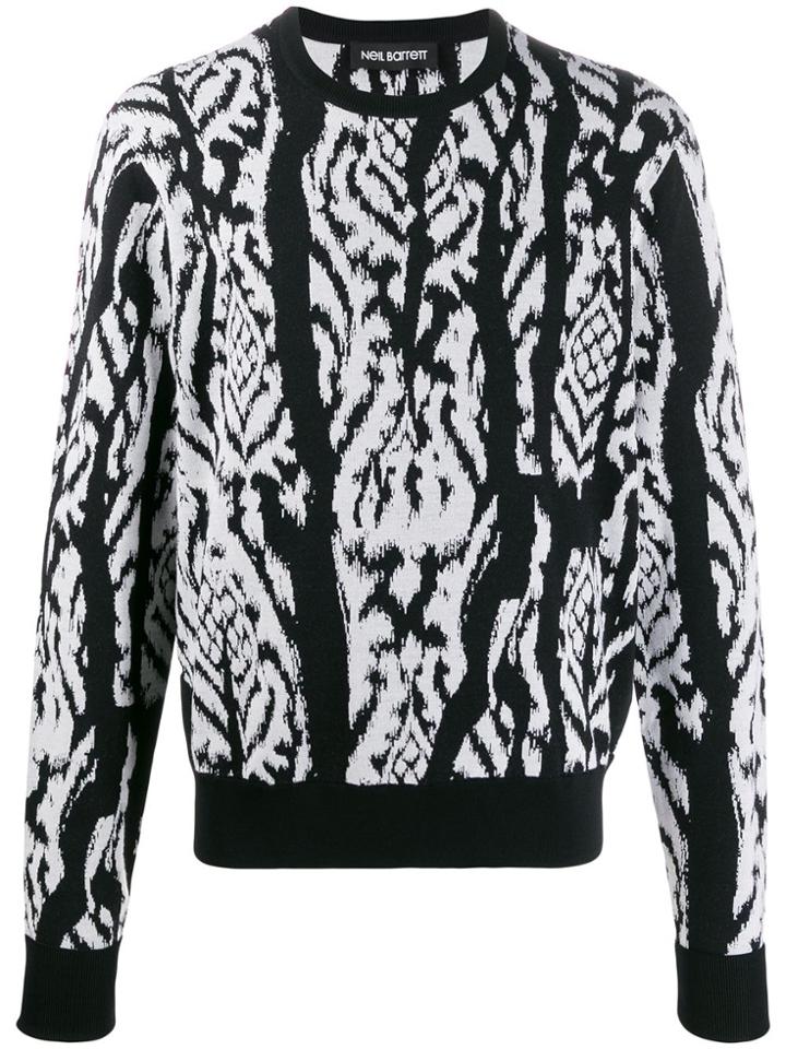 Neil Barrett Abstract Intarsia Jumper - Black