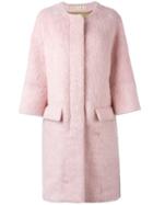 Marni Single Breasted Coat, Women's, Size: 40, Pink/purple, Cotton/polyamide/viscose/alpaca