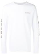 Soulland Long Sleeve Typography Print T-shirt, Men's, Size: Medium, White, Cotton