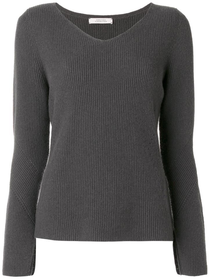 Dorothee Schumacher Wide V-neck Jumper - Grey