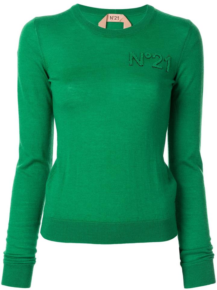 Nº21 Chest Logo Jumper - Green