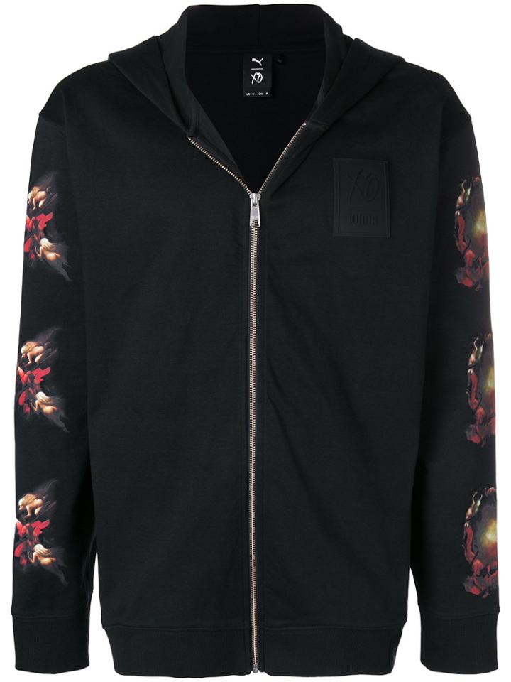Puma Print Zipped Hoodie - Black