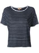 Fay Striped Knitted T-shirt - Blue