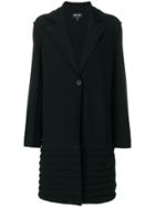 Giorgio Armani Textured Single Breasted Coat - Black