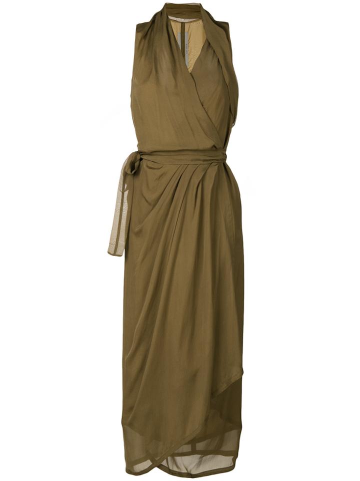 Rick Owens Limo Wrap Midi Dress - Green