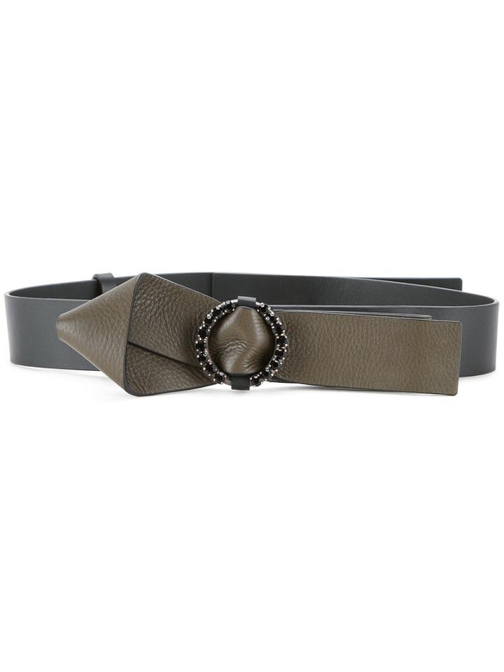 Marni - Knot Detail Belt - Women - Calf Leather - 70, Women's, Green, Calf Leather