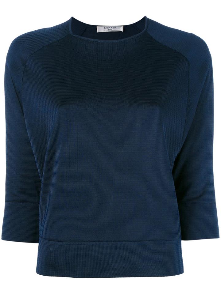 Lanvin Subtle Sheen Top, Women's, Size: Large, Blue, Viscose
