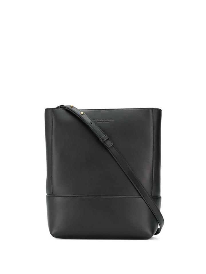 Bottega Veneta Logo Embossed Bucket Bag - Black