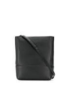 Bottega Veneta Logo Embossed Bucket Bag - Black
