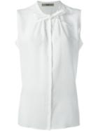 Etro Tie Knot Sleeveless Shirt, Women's, Size: 40, White, Silk