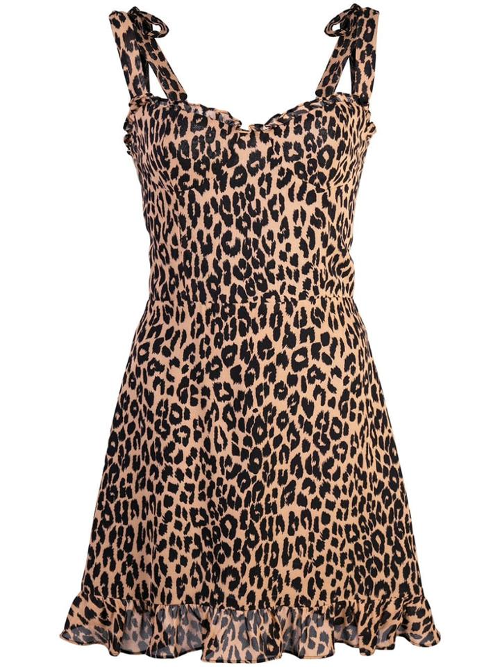 Reformation Christine Leopard-print Dress - Brown