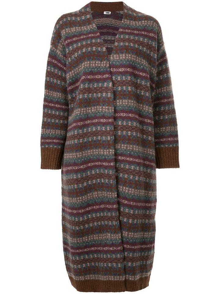 H Beauty & Youth Fairisle Draped Cardigan - Pink & Purple