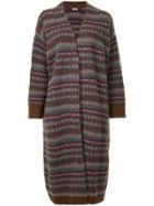 H Beauty & Youth Fairisle Draped Cardigan - Pink & Purple