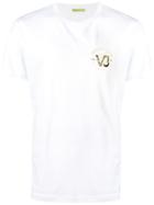 Versace Jeans Gold Embroidered Logo T-shirt - White