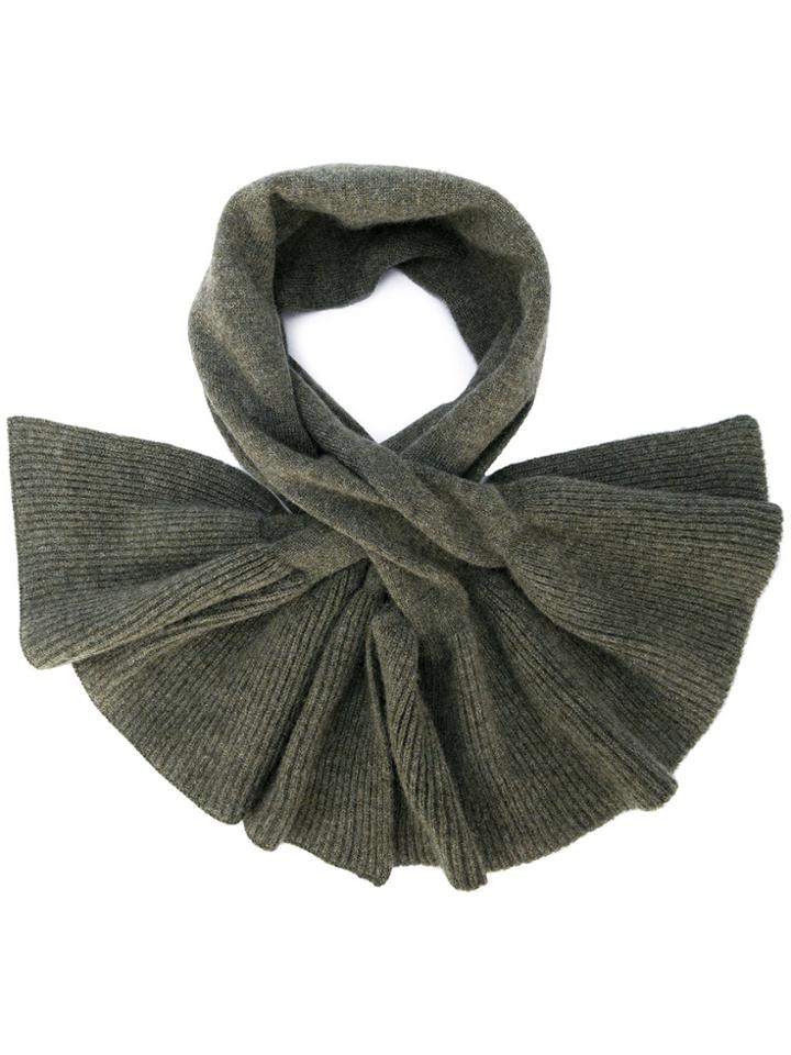 Paule Ka Frill Trim Cashmere Scarf - Green