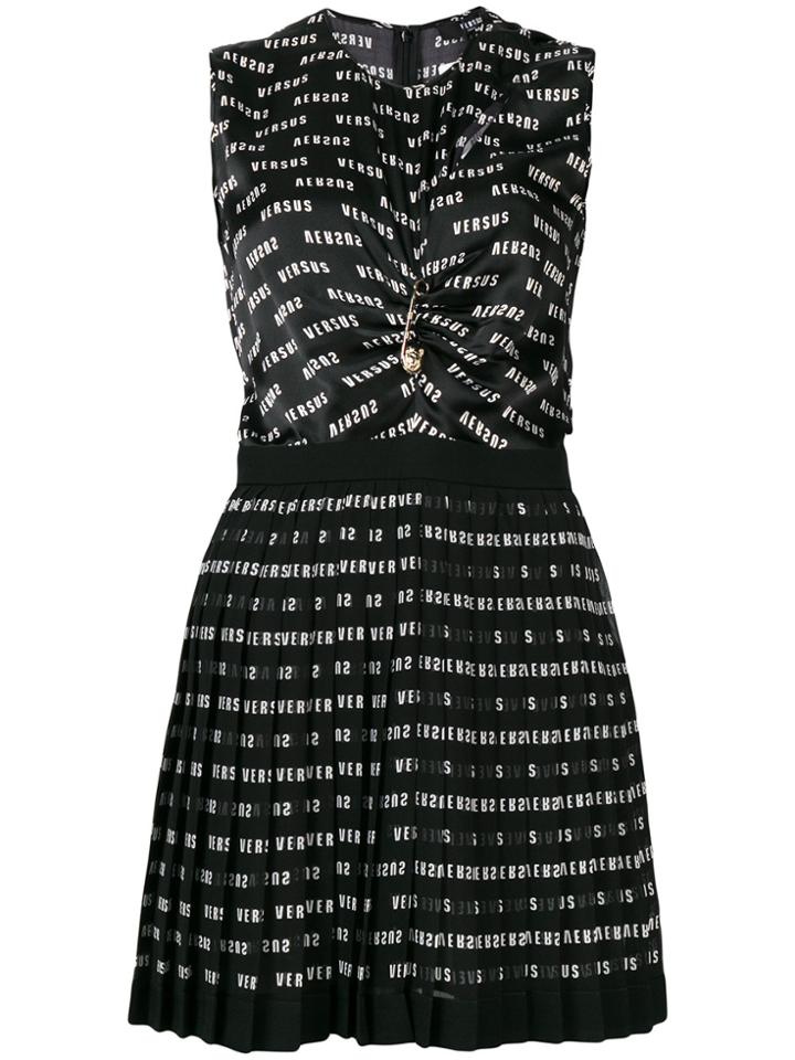 Versus Mirror Print Cut-out Dress - Black