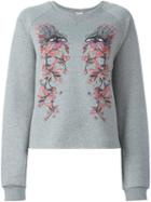 Giamba Printed Front Sweatshirt, Women's, Size: 40, Grey, Cotton