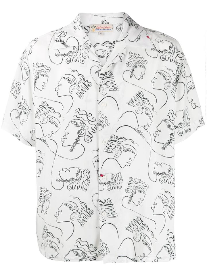 Esteban Cortazar Printed Short Sleeved Shirt - White