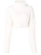 Matthew Adams Dolan Knitted Crop Turtleneck - White