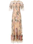 Biyan Floral-embroidered Tulle Gown - Neutrals