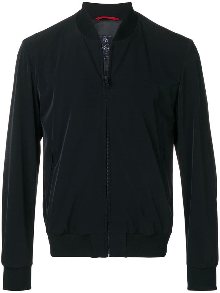 Fay Plain Bomber Jacket - Black