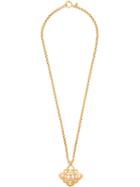 Chanel Pre-owned Cutout Floral Pendant Necklace - Metallic