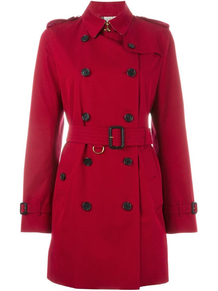 Burberry Kensington Trench Coat, Women's, Size: 6, Red, Cotton