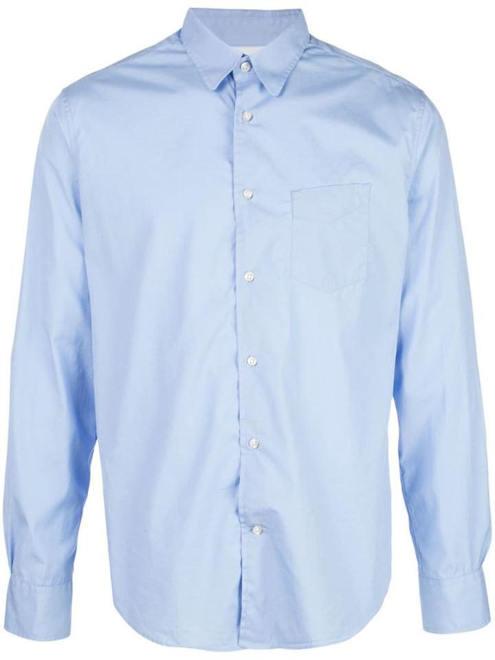Officine Generale Benoit Poplin Shirt - Blue