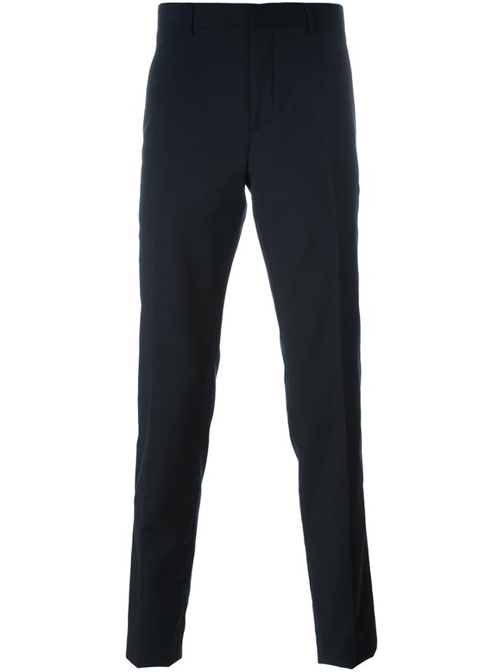 Lanvin Slim Fit Trousers, Men's, Size: 48, Blue, Cotton/viscose/wool