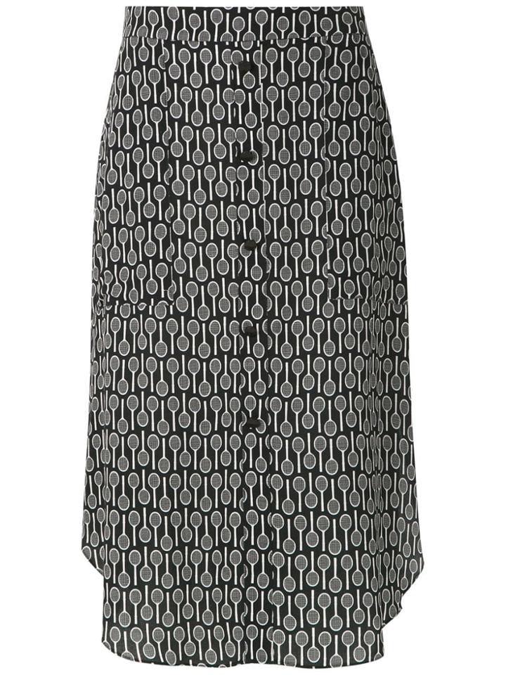 Adriana Degreas Maxi Racquet Midi Skirt - Black
