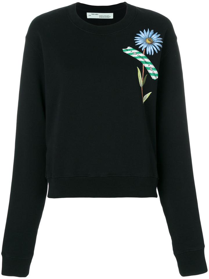Off-white Flower Tape Print Sweatshirt - Black