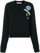 Off-white Flower Tape Print Sweatshirt - Black