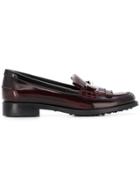 Tod's Double-t Fringed Loafers - Pink & Purple