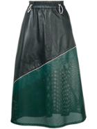 Mira Mikati Perforated Detail Midi Skirt - Blue