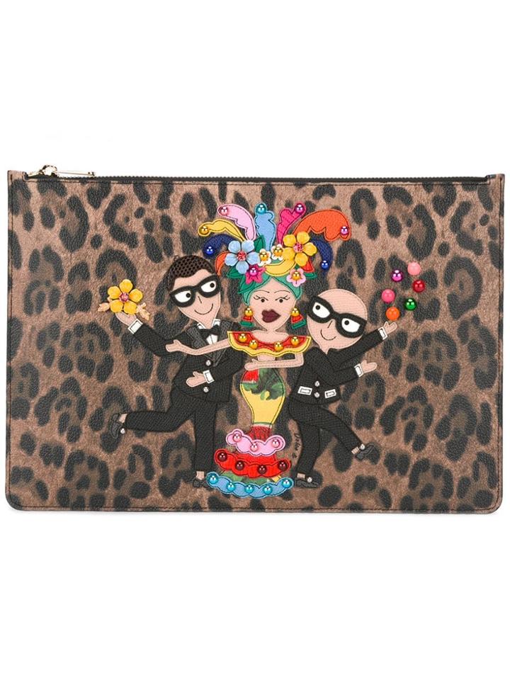 Dolce & Gabbana Necessaire Clutch Bag - Brown