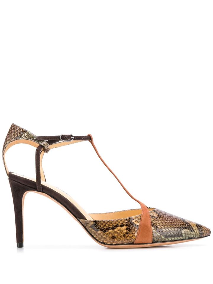 Alexandre Birman Snake Print Pumps - Green