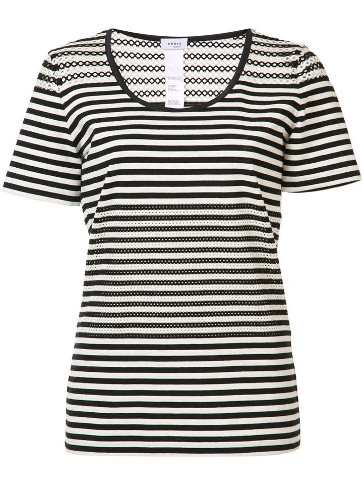 Akris Punto Striped T-shirt, Women's, Size: 4, Black, Cotton/spandex/elastane