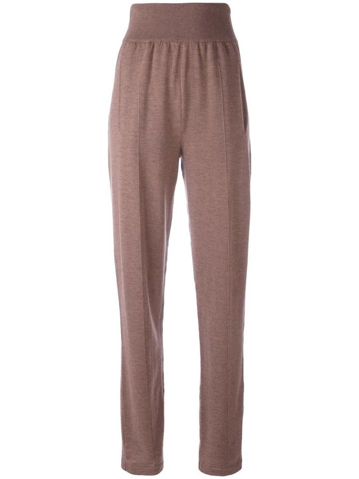 Lanvin High-rise Elasticated Waist Trousers, Women's, Size: Medium, Brown, Wool/yak