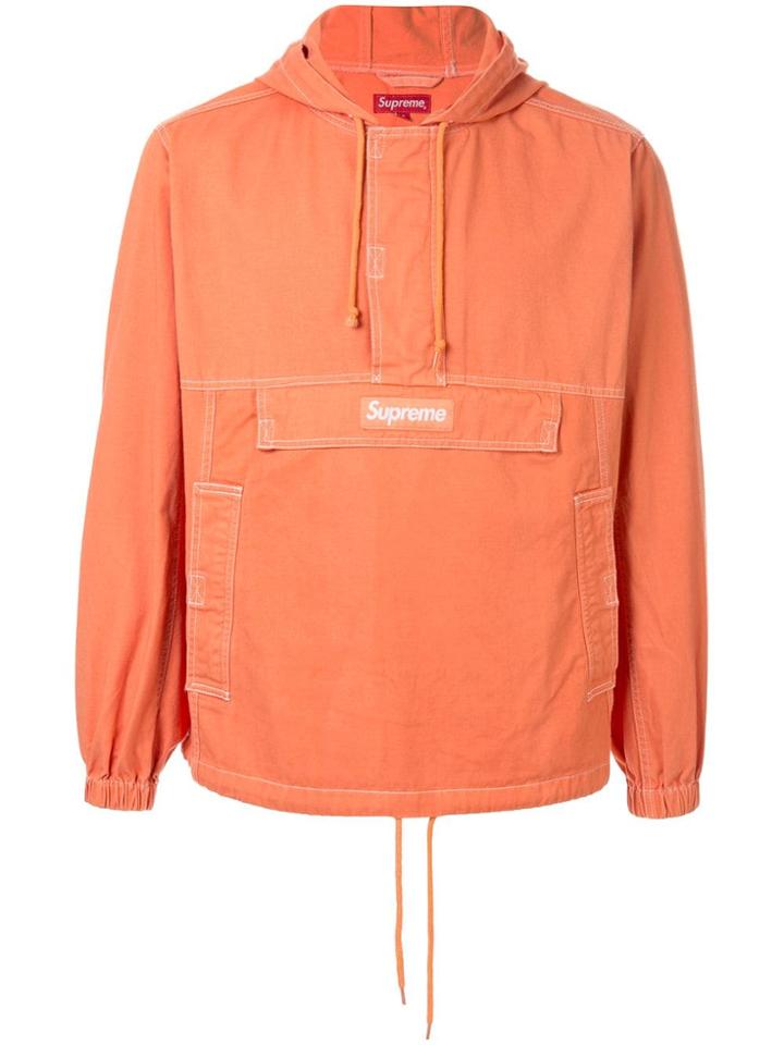 Supreme Contrast Stitch Pullover Jacket - Orange