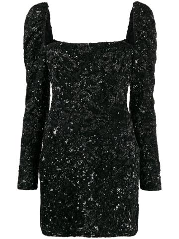 Amen Sequin Embellished Cocktail Dress - Black