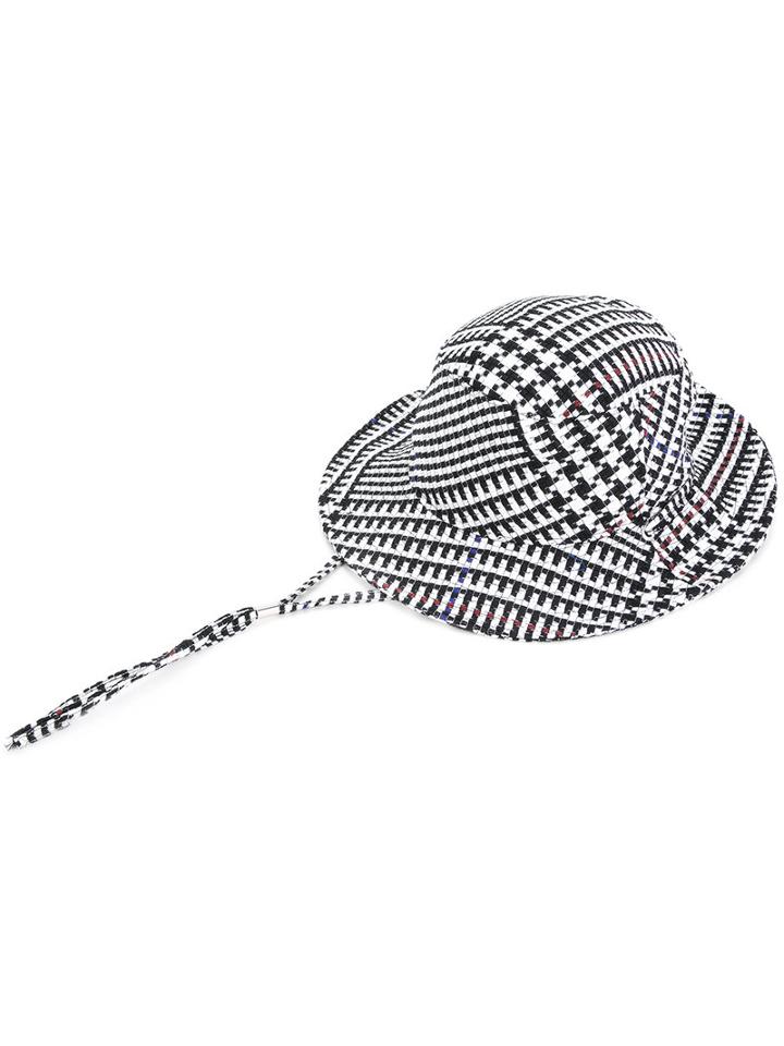 Sacai - Houndstooth Tweed Bucket Hat - Women - Cotton - One Size, Black, Cotton