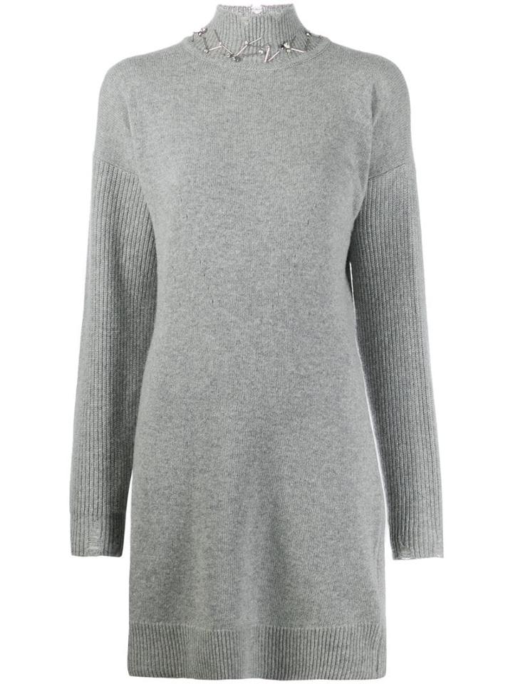 Pinko Knitted Jumper Dress - Grey