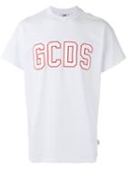 Gcds Logo Print T-shirt, Men's, Size: Large, White, Cotton