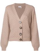 See By Chloé Textured Chunk-knit Cardigan - Nude & Neutrals