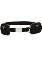 Prada Fabric Belt With Two Pouches - Black
