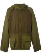 Haider Ackermann Oversized Zipped Hoodie, Men's, Size: Xl, Green, Cotton/spandex/elastane