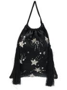 Attico Sequin Star Tassel Pouch - Black